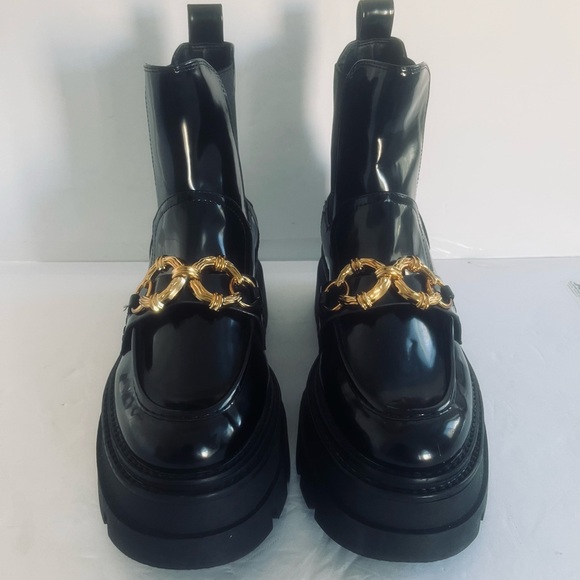 Circus NY by Sam Edelman Brooks Chelsea Chunky Heel Platform Black Boots Size 10 - Picture 9 of 12